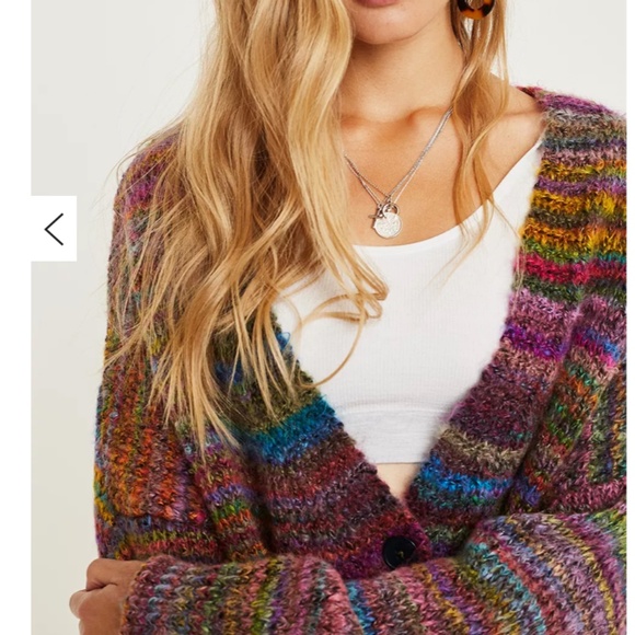 URBAN OUTFITTERS Space-Dye Oversized Rainbow Cardigan - Size S/P - Picture 7 of 9